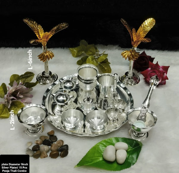 Silver Plated Combo Pooja thali Set